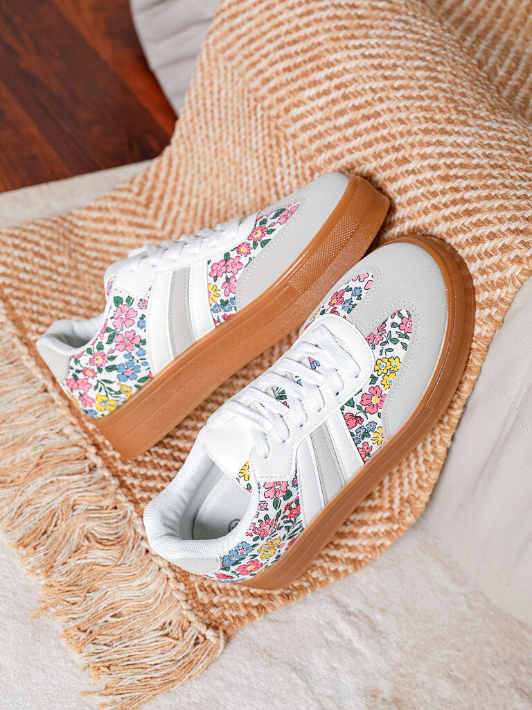 Baskets Florie – Blanc & Motifs Fleuris