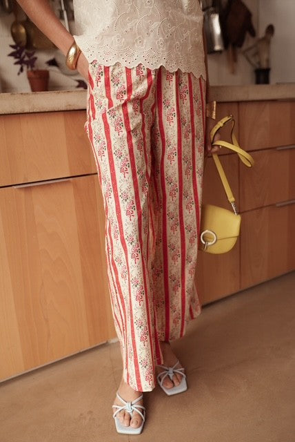 🛍️ Pantalon fluide– Imprimé Bohème Rayé