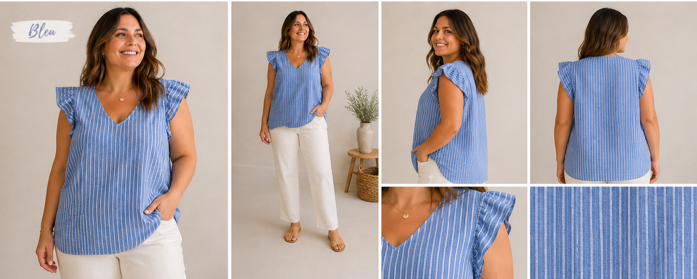 🌿 Blouse Nora – Grande Taille
