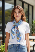 Foulard femme BLEUET – Floral Bleu