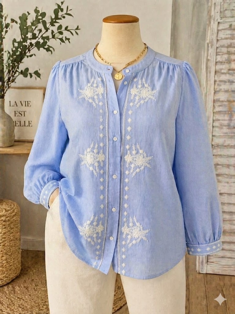 🛍️ Chemise brodée Céleste
