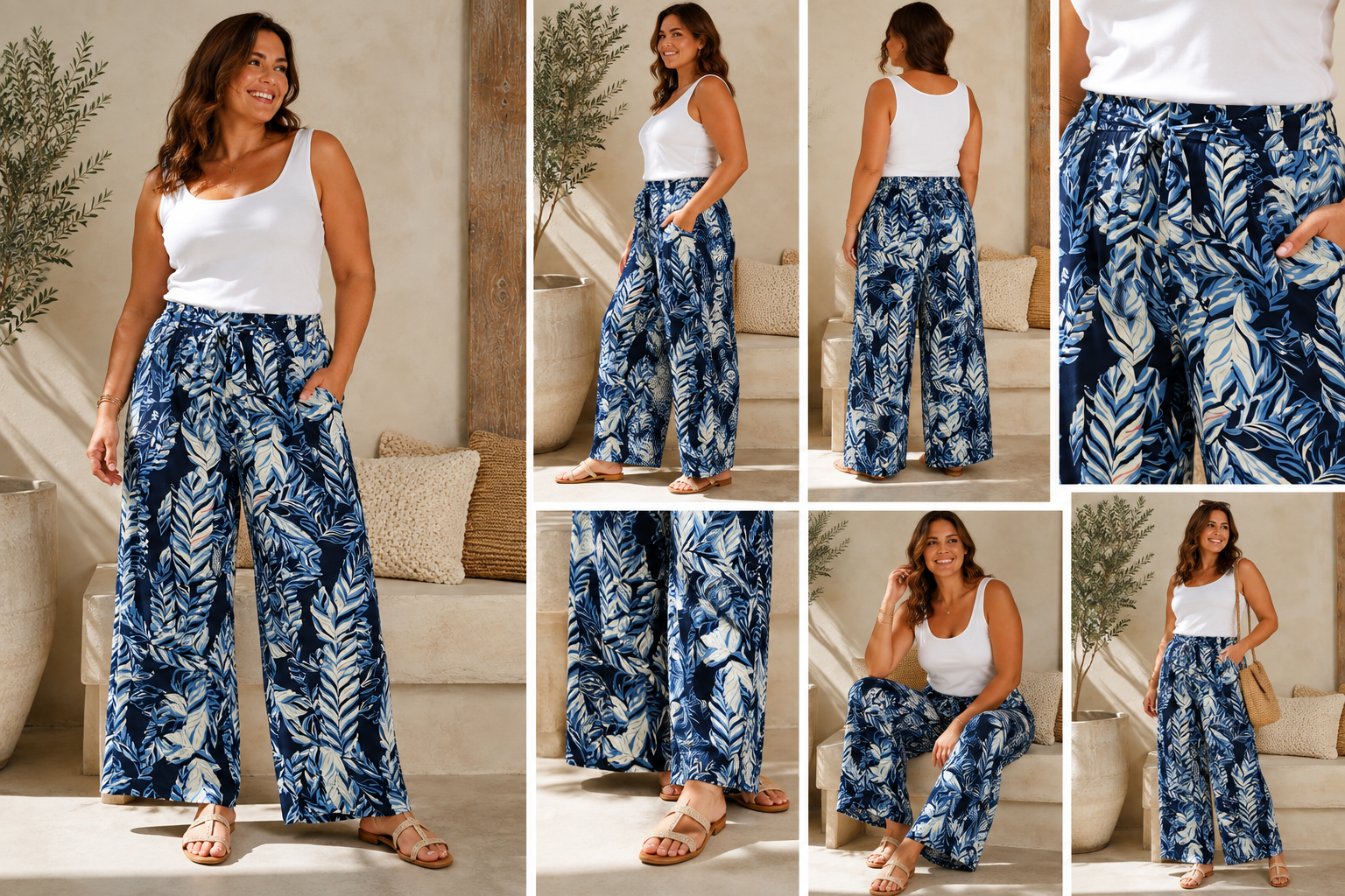 Pantalon Feuille Grande Taille