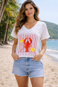 🍋 Tee-shirt “Dolce Vita” – Blanc imprimé