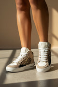 Baskets Léonore – Léopard & Beige
