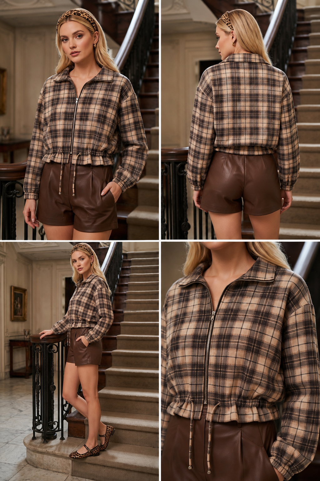 🤎 Veste Charlie – Blouson à carreaux Made in Italy