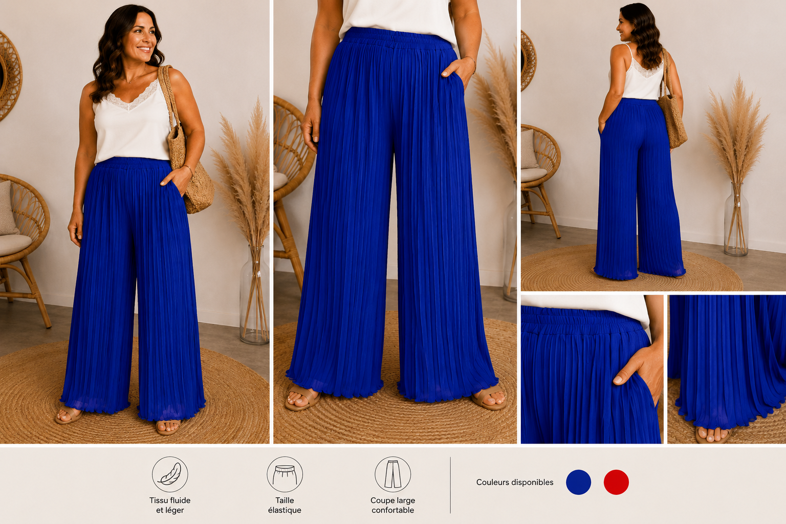 Pantalon Plissé Victoria Grande Taille