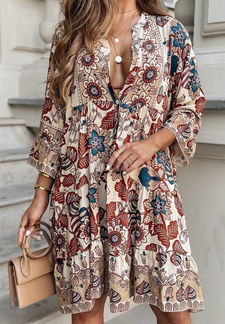 Robe d'été ton chaud Yasmina