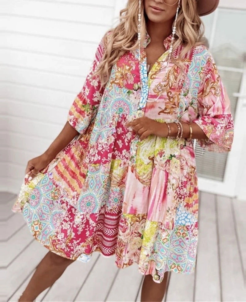 Robe d'été multicolore .Jasmin