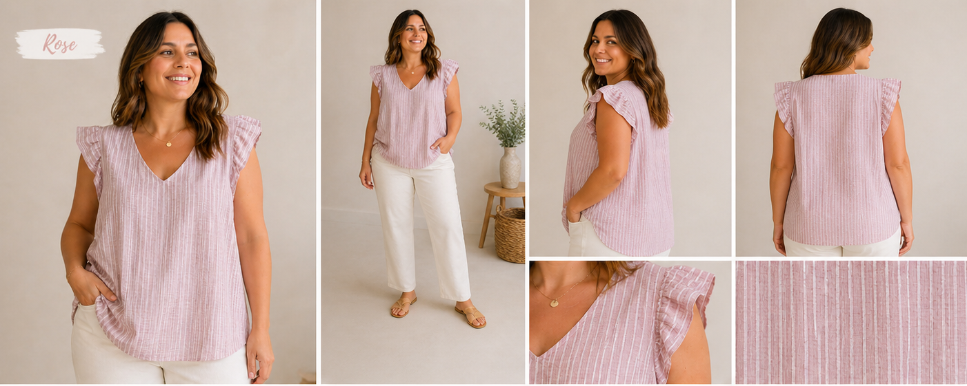 🌿 Blouse Nora – Grande Taille