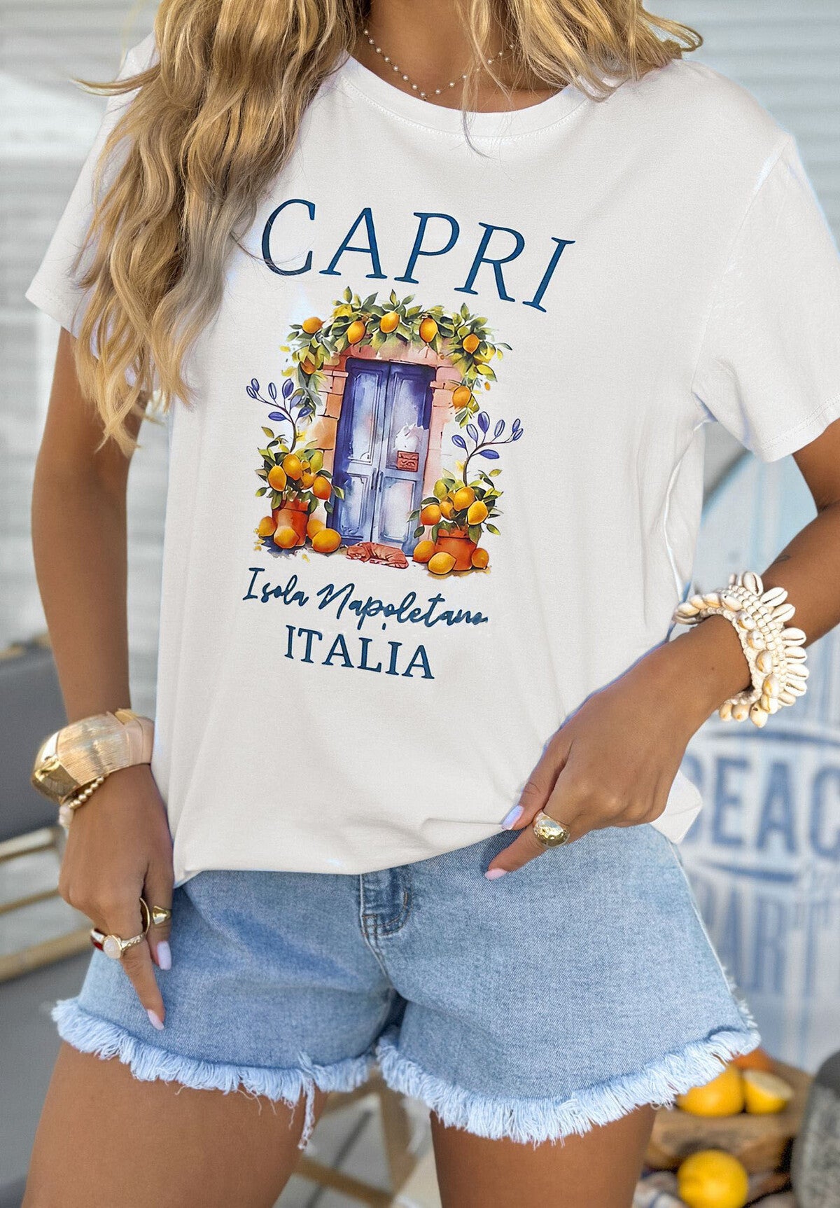 Tee shirt blanc Capri