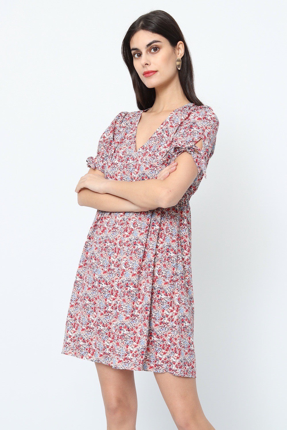 Robe courte grande taille fleurie Victoria