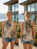 Top Halter Fleuri Camélia 🌸