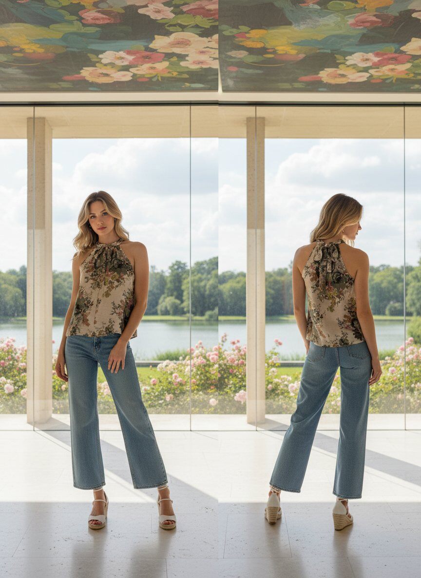 Top Halter Fleuri Camélia 🌸