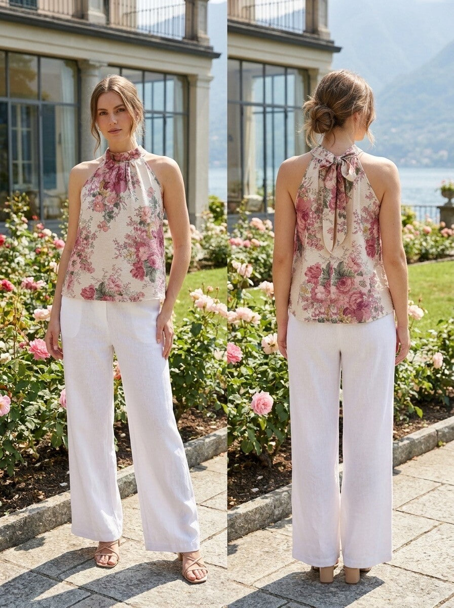 Top Halter Fleuri Camélia 🌸