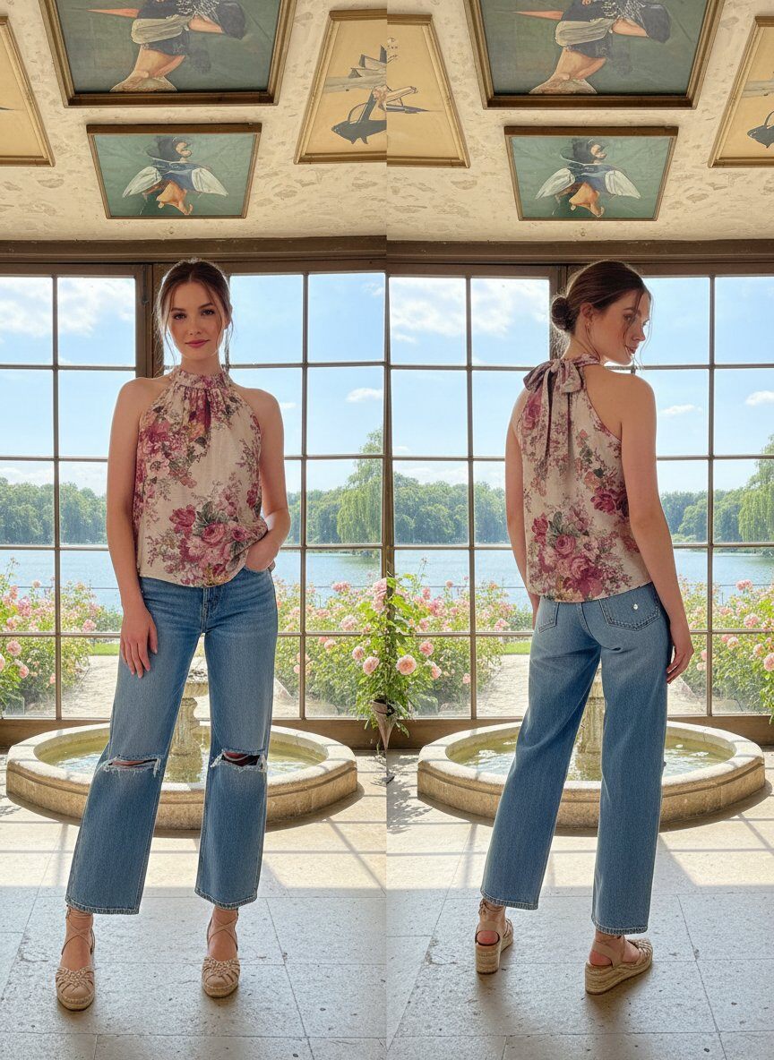 Top Halter Fleuri Camélia 🌸